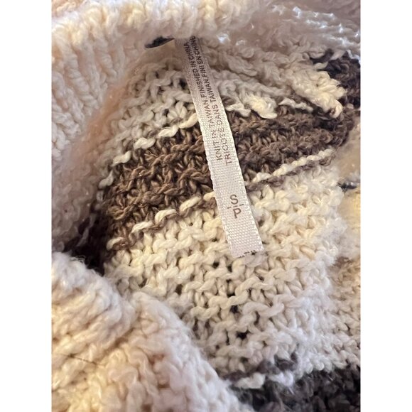 Free People Knit Cardigan SZ S Oversized Chevron Pattern Lightweight Womens Boho - Picture 4 of 12